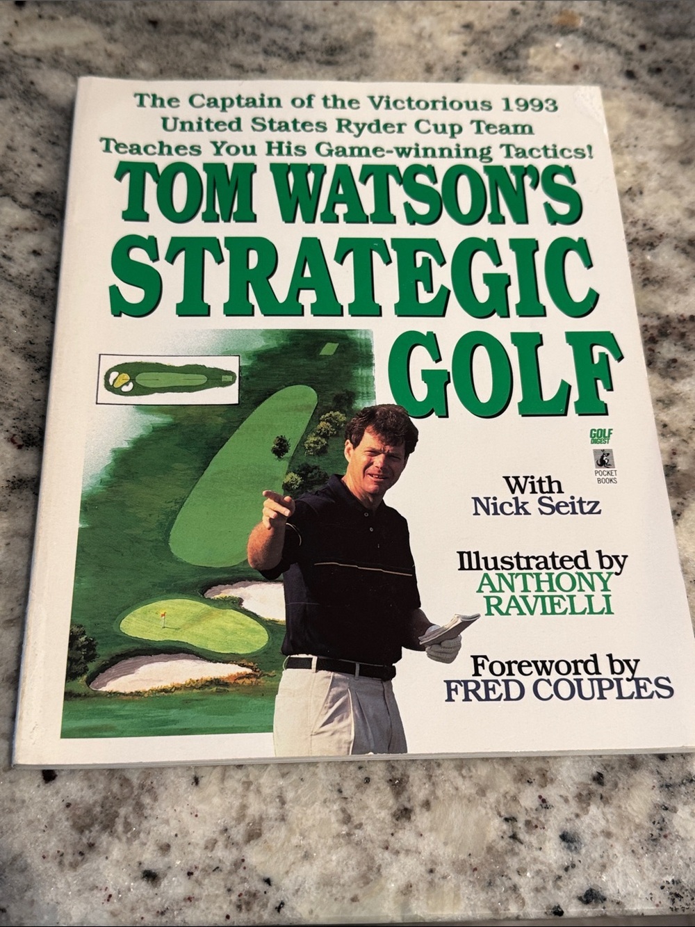 Tom Watson's Strategic Golf — Golf Instruction Book, Green & White- vintage
